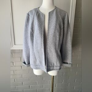 Westport Gray Open-Front Quiltrd Cardigan